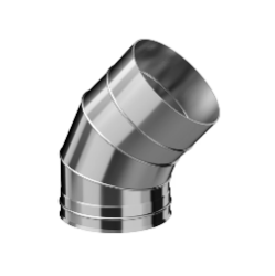 Колено 135 для дымоходной трубы из нержавеющей стали зеркальной